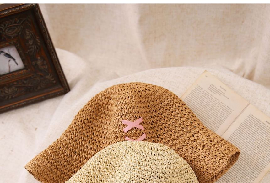 Bow Straw Bucket Hat