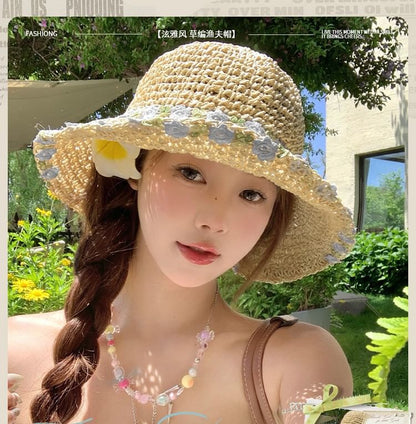 Floral Straw Sun Hat