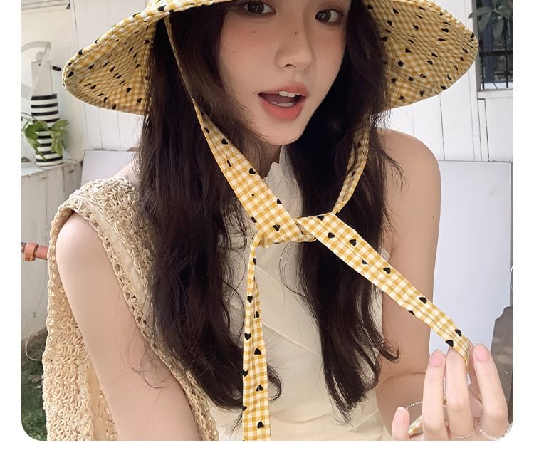 Applique Plaid Boonie Hat