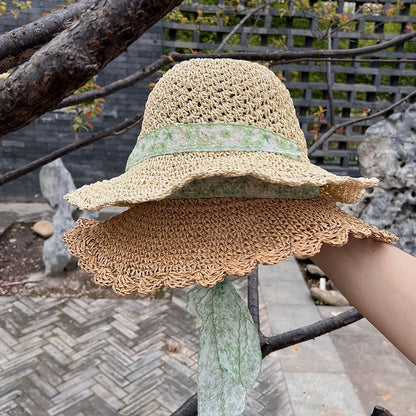 Floral Ribbon Straw Sun Hat
