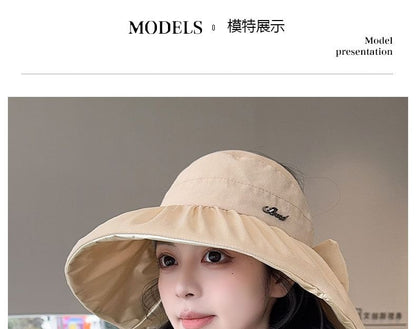 Plain Lettering Sun Hat