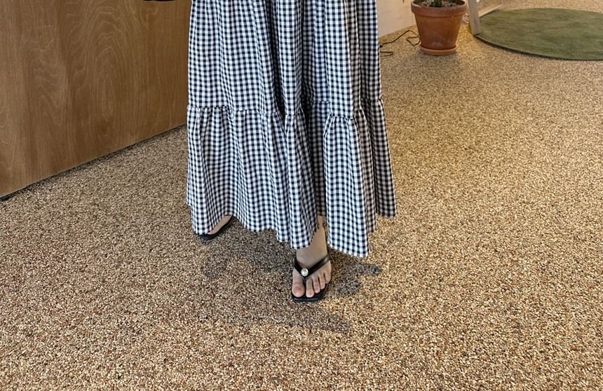 Gingham Maxi Dungaree Dress