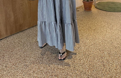Gingham Maxi Dungaree Dress