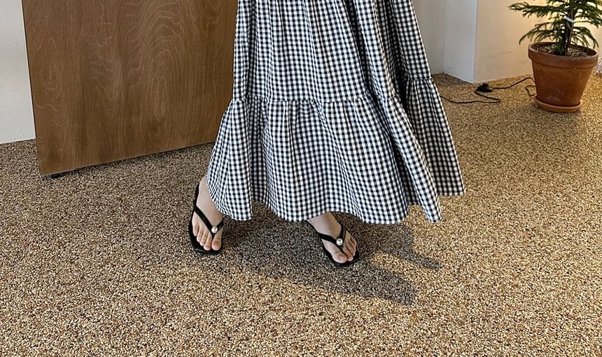 Gingham Maxi Dungaree Dress