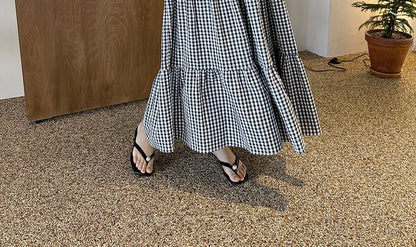 Gingham Maxi Dungaree Dress