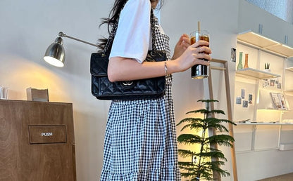 Gingham Maxi Dungaree Dress
