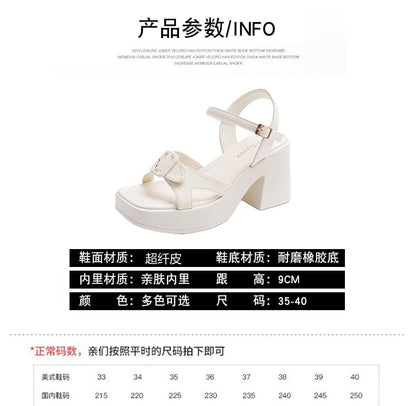 Platform Buckled Block Heel Sandals