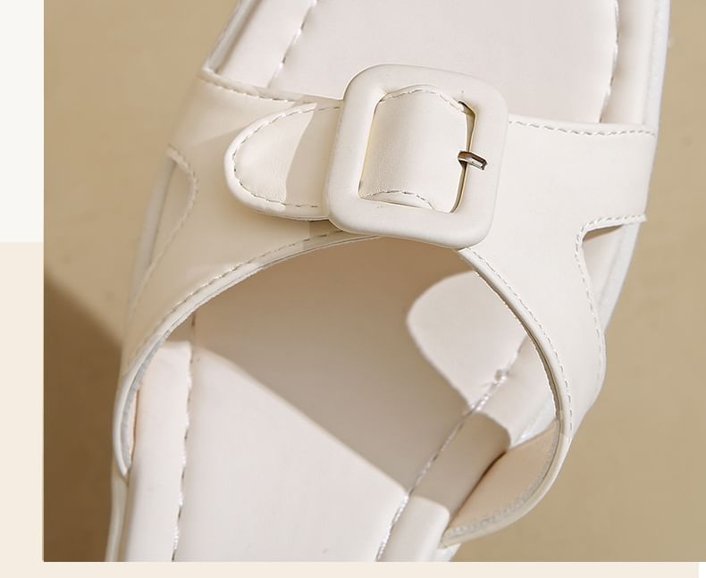 Platform Buckled Block Heel Sandals