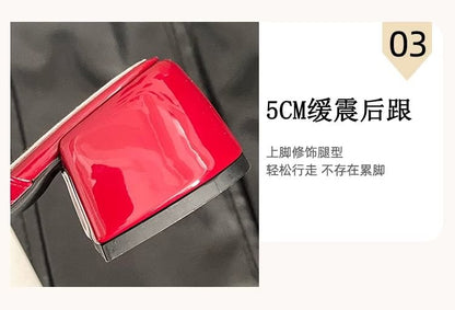 Bow Patent Leather Block Heel Mary Jane Mules