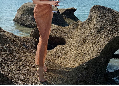 Sleeveless One Shoulder Plain Ruched Slit Lace Panel Mesh Sheath Evening Gown