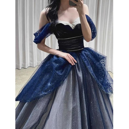 Off-Shoulder Sequin A-Line Ball Gown