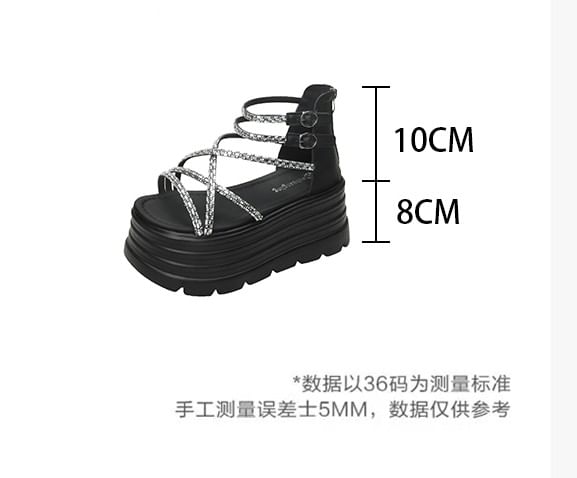 Platform Rhinestone Sandals
