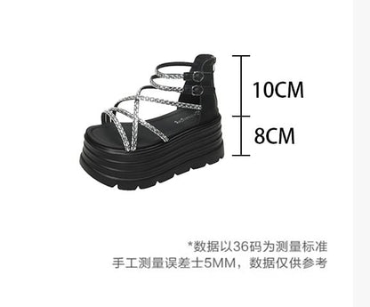 Platform Rhinestone Sandals