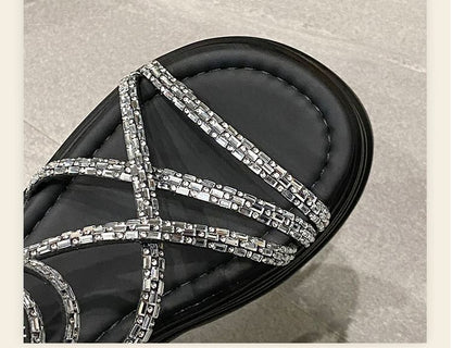 Platform Rhinestone Sandals