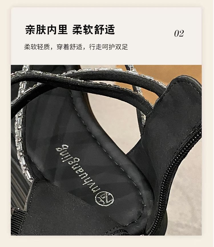 Platform Rhinestone Sandals