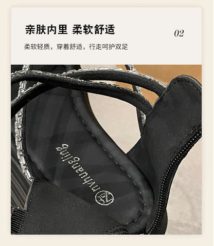 Platform Rhinestone Sandals