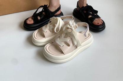 Platform Lace-Up Sandals