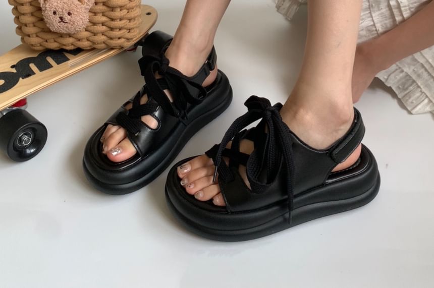 Platform Lace-Up Sandals