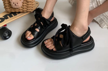 Platform Lace-Up Sandals