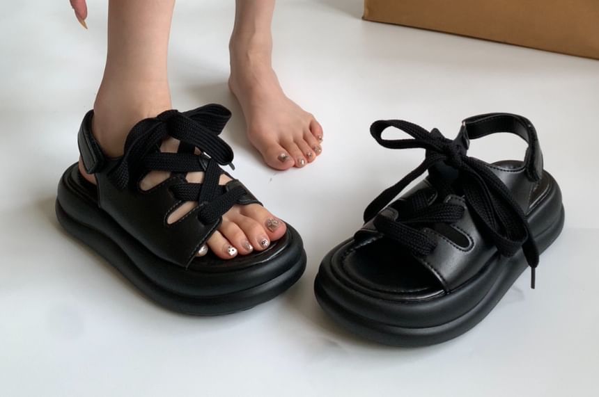 Platform Lace-Up Sandals