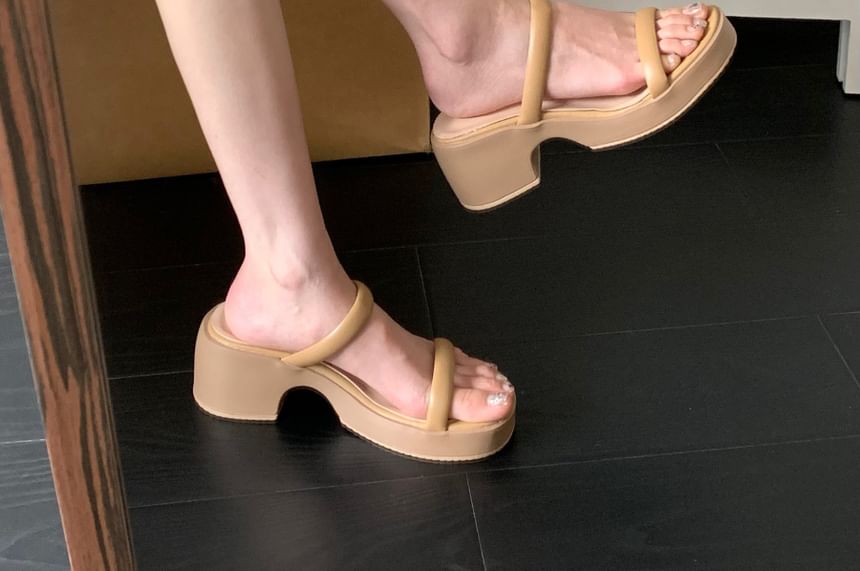 Platform Chunky Heel Slide Sandals