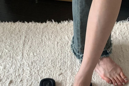 Square-Toe Toe Loop Thong Sandals