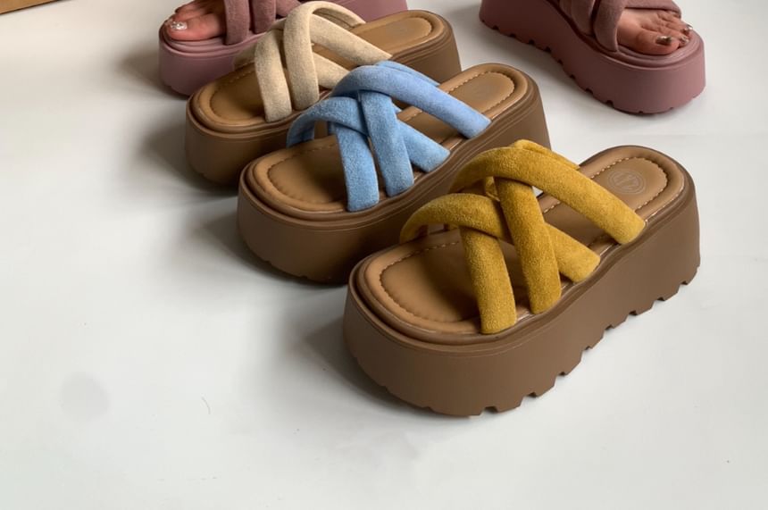 Platform Strappy Slide Sandals