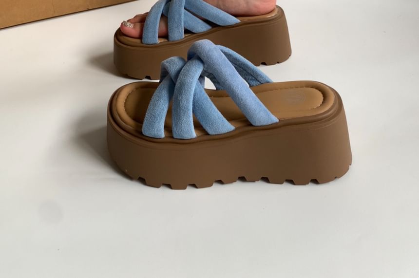 Platform Strappy Slide Sandals