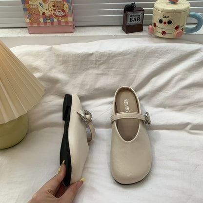 Low Heel Hoop Accent Mary Jane Mules