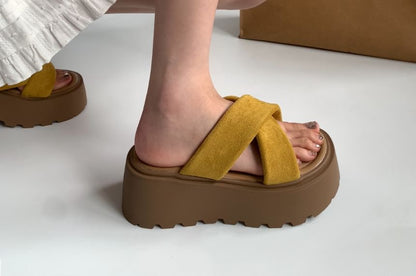 Platform Wedge Heel Slide Sandals