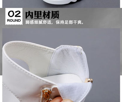 Mesh Panel Platform Sandals