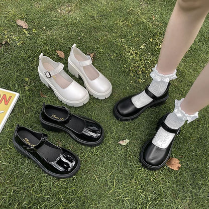 Platform Chunky Heel Mary Jane Pumps