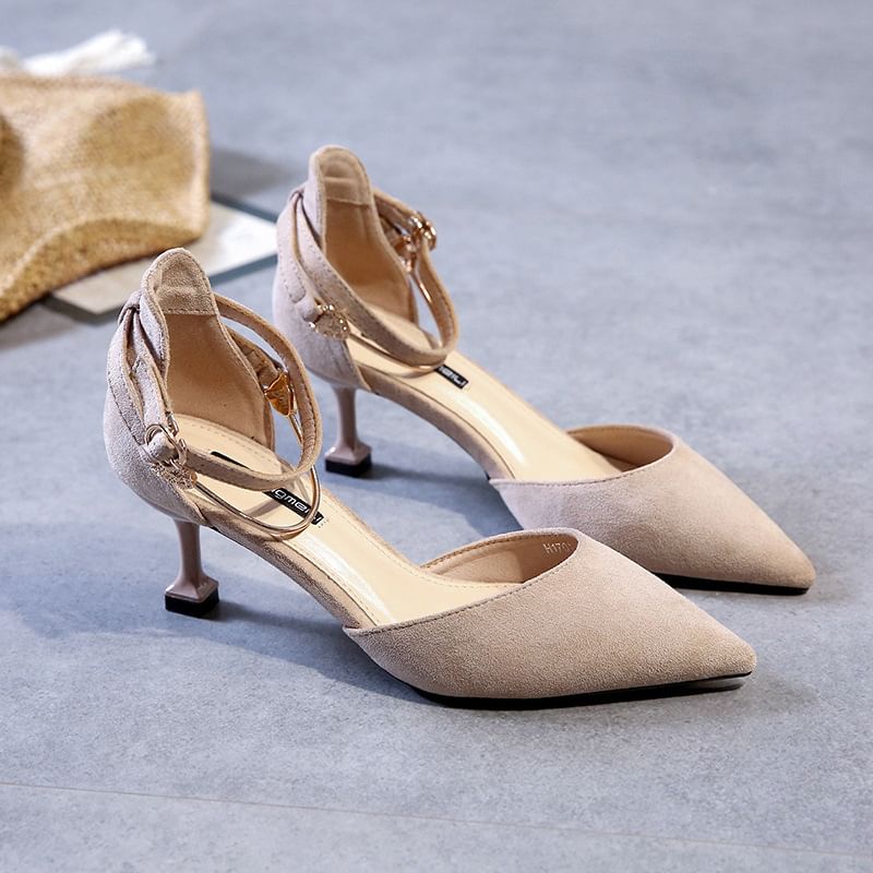 Ankle Strap Pointed High Heel Sandals (Various Designs)