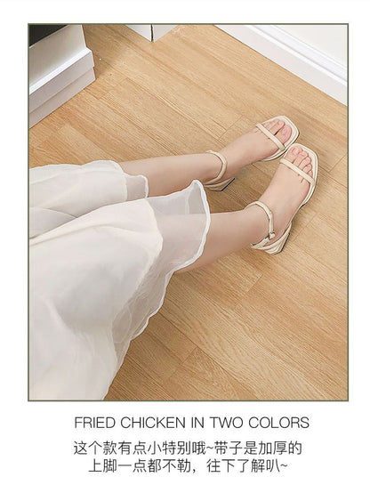 Ankle Strap Chunky Heel Sandals