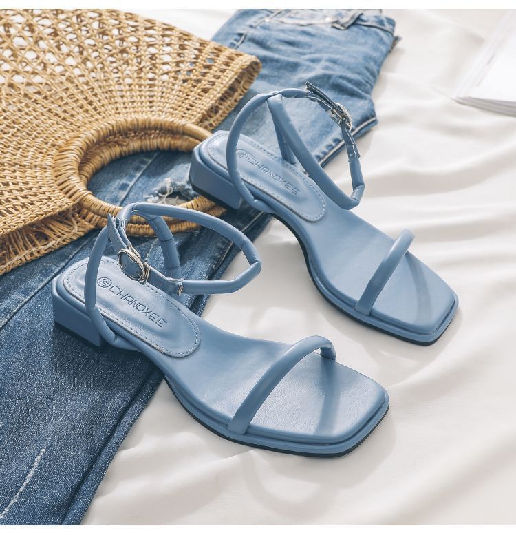 Ankle Strap Chunky Heel Sandals