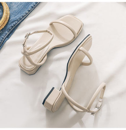 Ankle Strap Chunky Heel Sandals