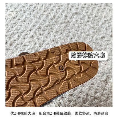 Plaid Buckled Platform Mules