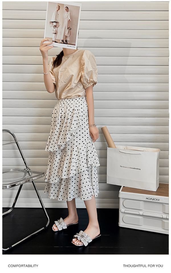 Ruffle Bow Slide Sandals