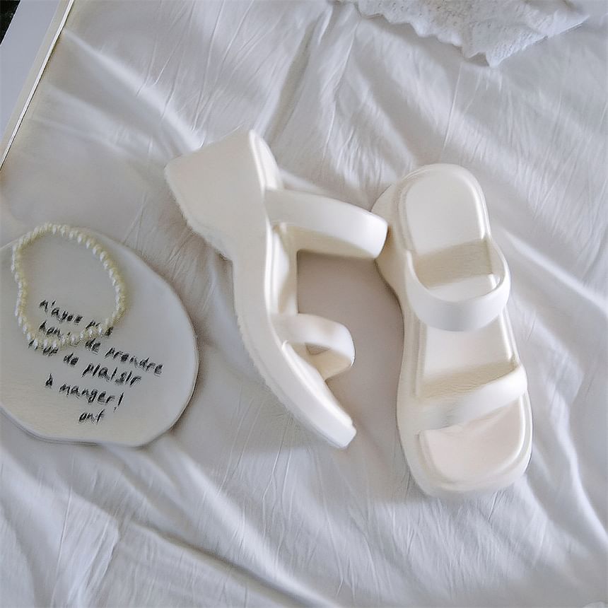 Wedge Plain Slide Sandals