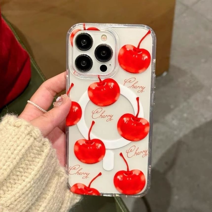 Cherry Magnetic (Compatible with MagSafe) Phone Case / Card Holder / Set