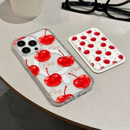 Cherry Magnetic (Compatible with MagSafe) Phone Case / Card Holder / Set