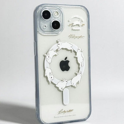 Rabbit Print Magsafe Compatible iPhone Case / Card Case / Set