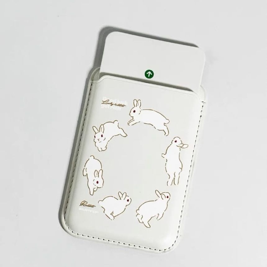 Rabbit Print Magsafe Compatible iPhone Case / Card Case / Set