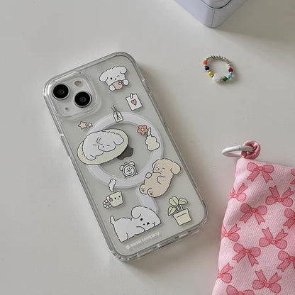 Cat Print Magsafe Compatible iPhone Case / Card Case / Set