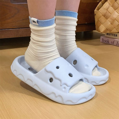 Couple Matching Plain Bathroom Home Slippers