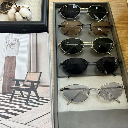 Oval Metal Frame Sunglasses