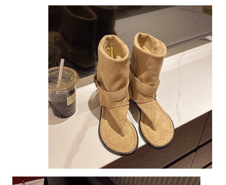 Short Flip Boots Flop Buckled