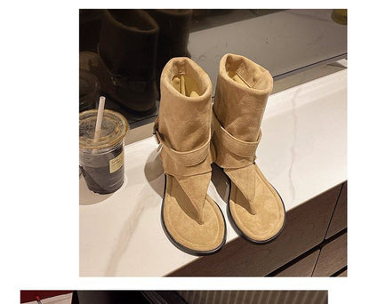 Short Flip Boots Flop Buckled