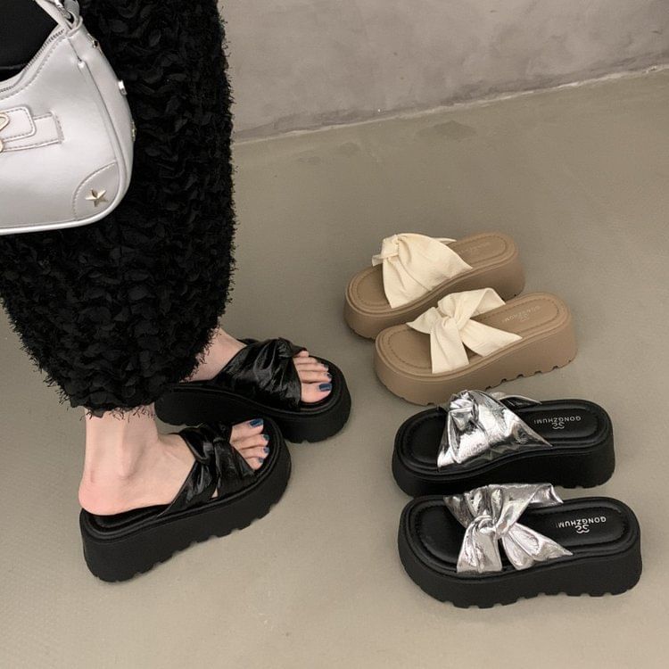 Sandals Platform Twisted Slide