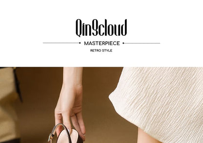 Square-Toe Chunky Heel Slingback Sandals